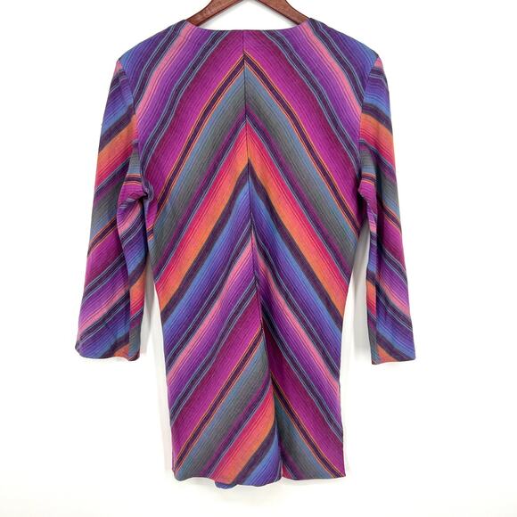 Coldwater Creek 100% LINEN Womens Size Small Aztec Pink Blouse Shirt Top V Neck - Picture 8 of 9